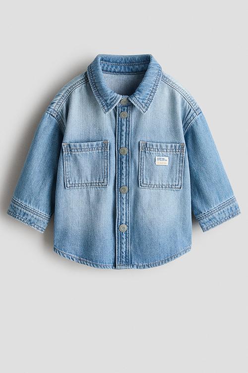 Cotton twill overshirt - denim blue