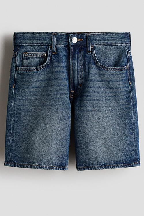 Loose-fit denim shorts - denim blue