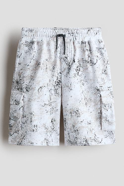 Cargo sweatshorts - white/marbled