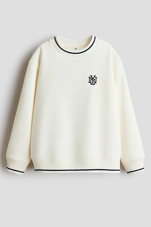 Motif-detail sweatshirt - cream/nyc