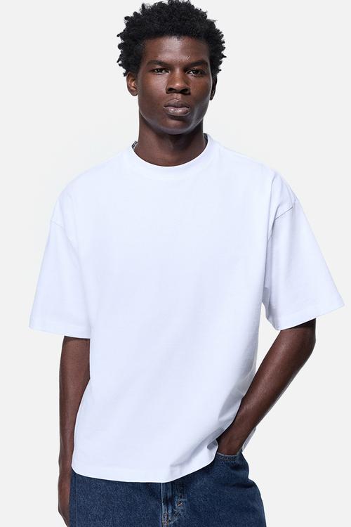 Oversized fit cotton t-shirt - white