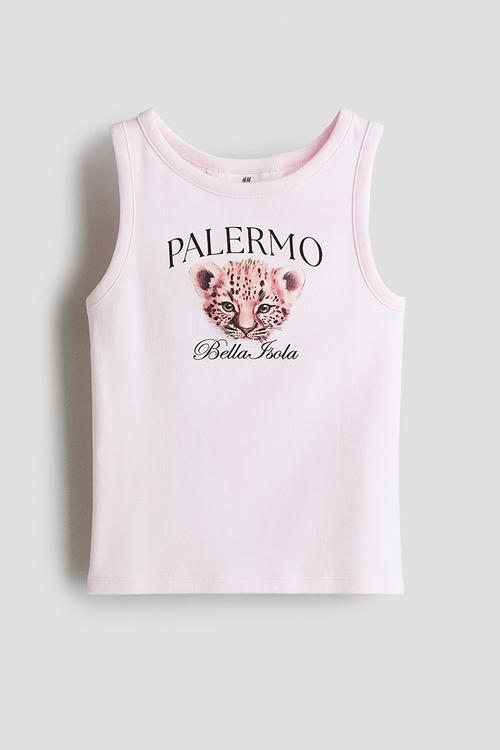 Print-motif vest top - light pink/palermo
