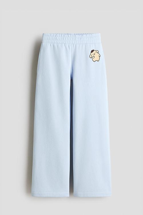 Brushed-inside sweatshirt joggers - light blue/pompompurin