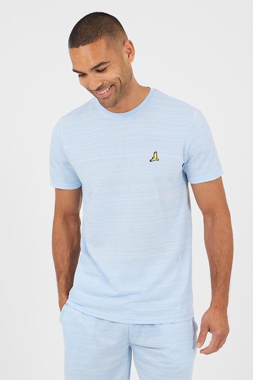 MEN'S SHORT SLEEVED CREW NECK T-SHIRT PETRONE - LT BLUE/WHITE
