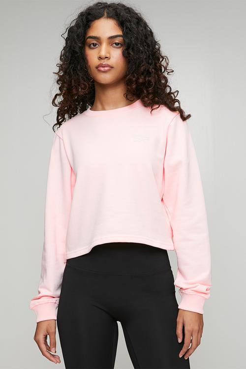 Harper Crewneck Cropped Sweatshirt - Pure Pink