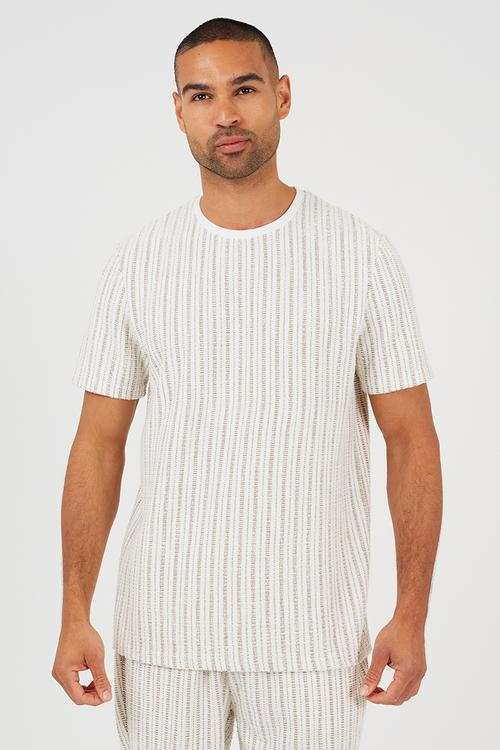 Theo T-shirt - Cream / Taupe