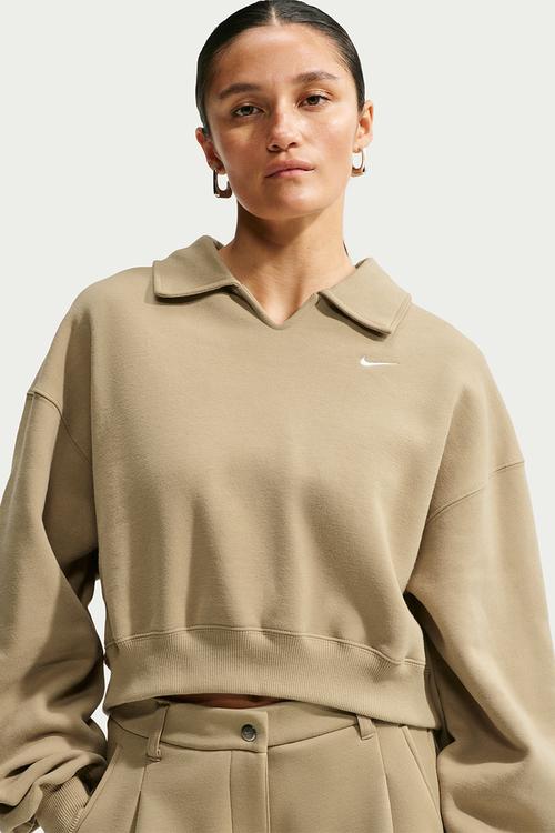 W Nk Stdo Flc Mw Os Crp Polo - Parachute Beige/Sail