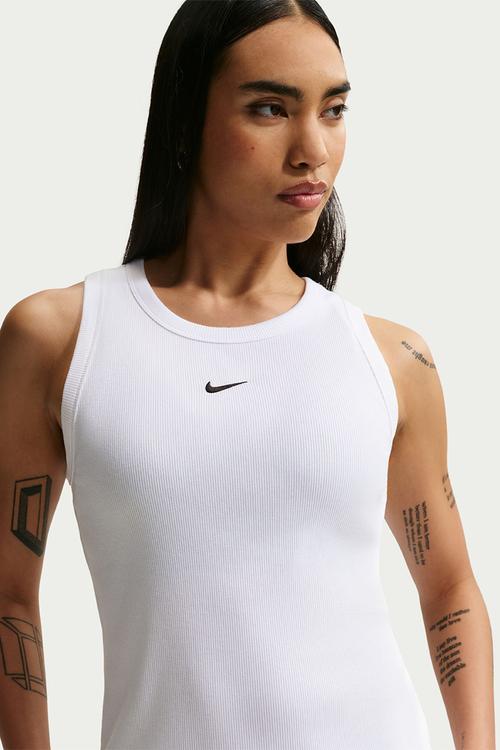 W Nsw Rib Tight Tank - White/Black