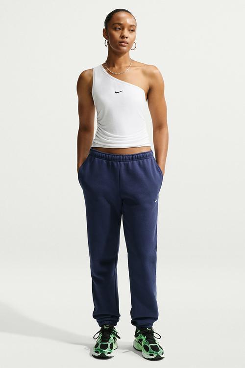 W Nk Assym One Shoulder Tank - White/Black
