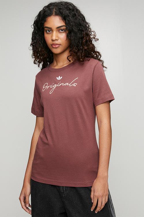 P Tee Ls W - Quiet Crimson