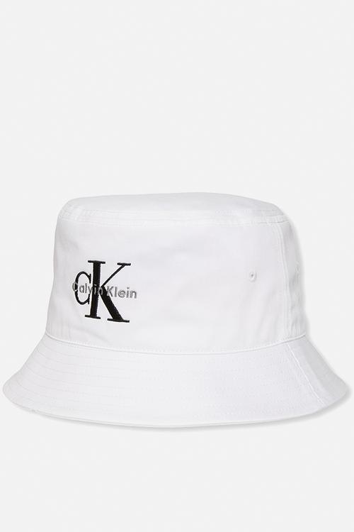 Monologo Embroidery Bucket Hat - White