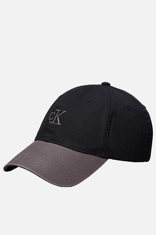 Washed Material Blocked Cap - Black