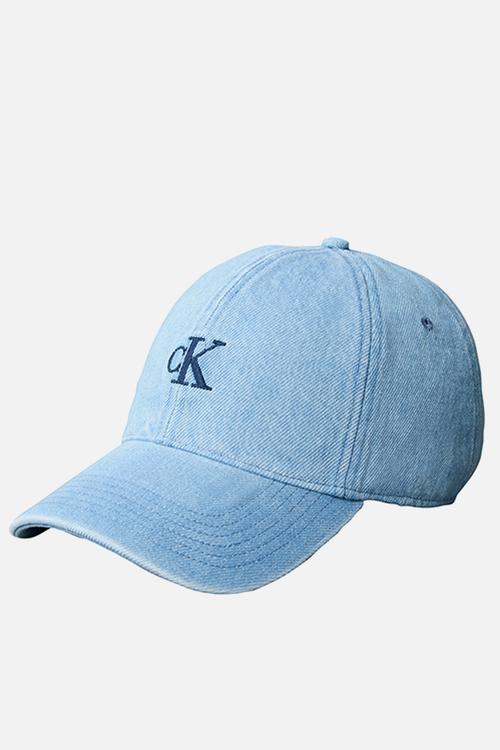 Monogram Embroidery Denim Cap - Blue