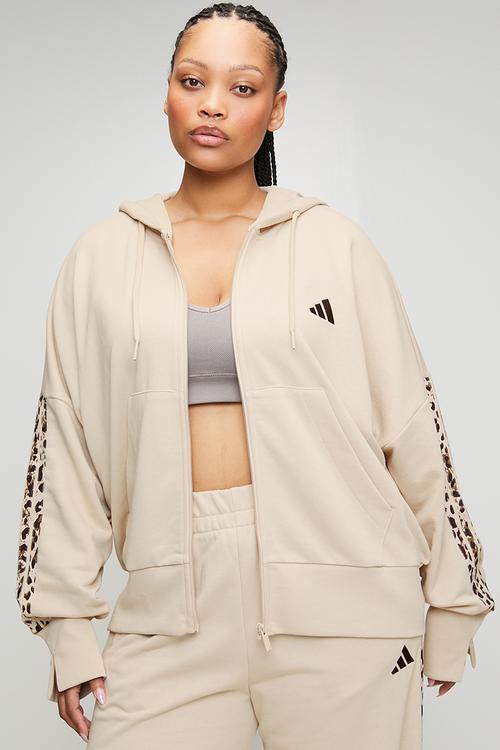 Plus w aop 3s ft fz hoodie - crystal linen/multicolor/khaki six