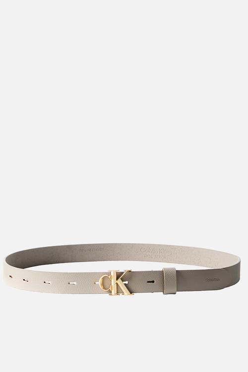 Facted ck buckle 25mm pebble - dessert taupe / antique light gold