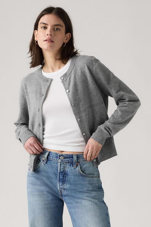 Super Soft Crewneck Cardi - Dark Heather Gray Bros Bcvc38 Cotton Blend
