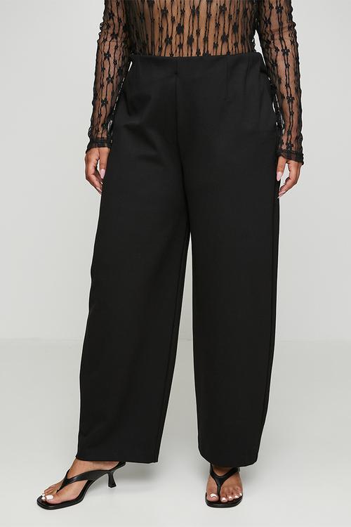 Plus Barrel Ponti Pants - Black