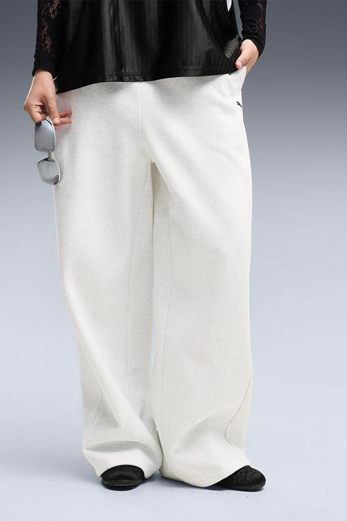 Street Glam Slouchy Bedazzled Pants Fl - White Glow Heather