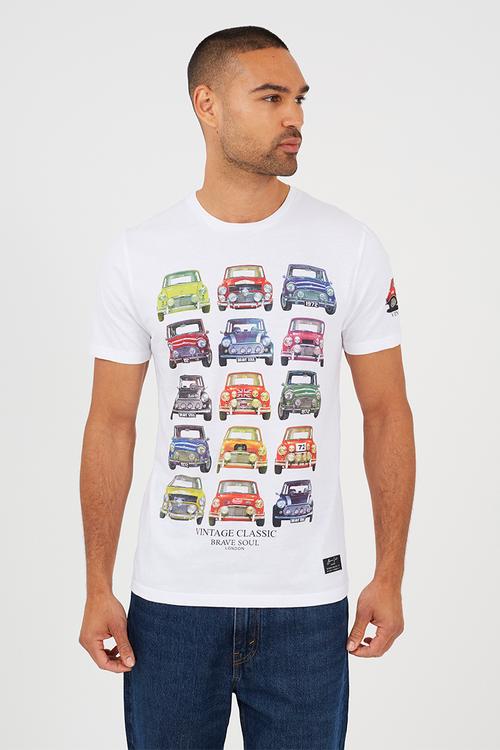 A mens crew neck short sleeve t-shirt klatten - optic white/multi-colo