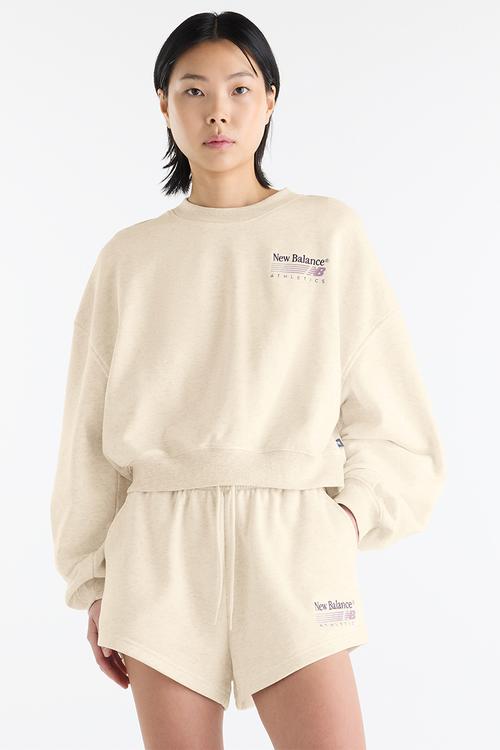 New Balance Trackside French Terry Short - Linen Heather