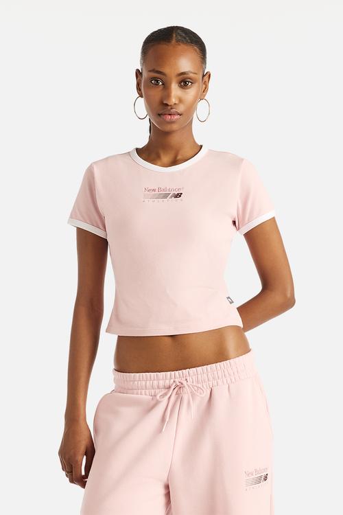 New Balance Trackside Ringer Tee - Pink Chalk