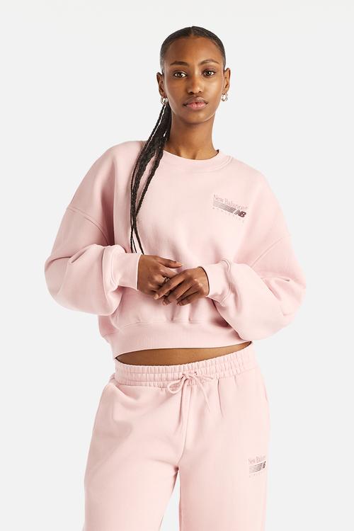 New Balance Trackside Brushed Fleece Crew - Pink Chalk