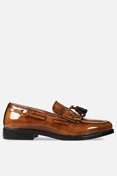 Hi Shine Tassel with Fringe Slip on - Tan