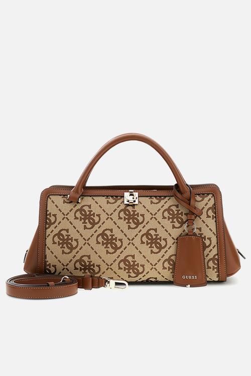 Audrey Logo Small Girlfriend Satchel Bag- Latte Logo
