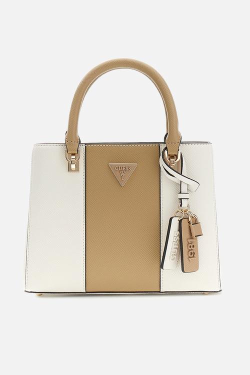 Noelle Ii Small Multi Comp Satchel Bag- Off White/Beige