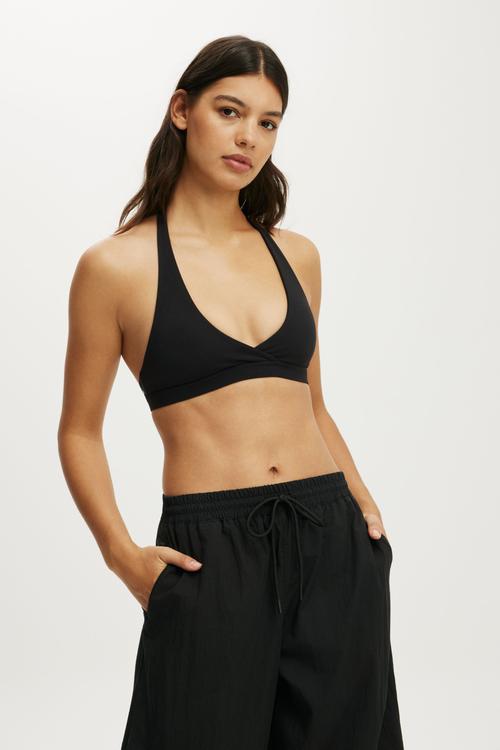 Ultra Soft Wrap Crop - Black