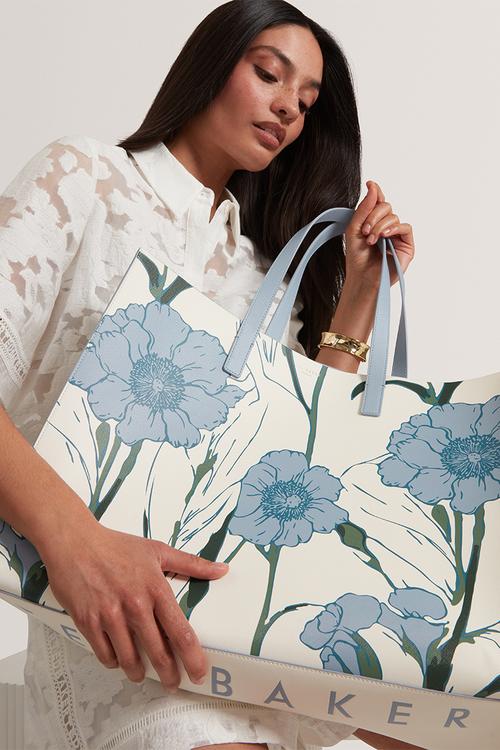 Tooocon Floral Print Extra Large Icon Bag - White