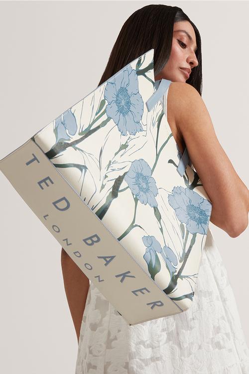 Tipcon Floral Print Large Icon Bag - Lt-Blue