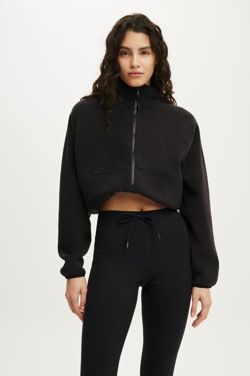 Polar Fleece Raglan Jacket - Black