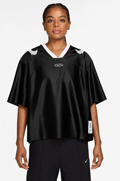 W Nk Street Gfx Jersey - Black/Black/White/Metallic Silver