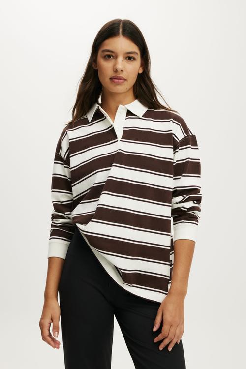 Active Rugby Jersey - Coconut Milk Ruby Stripe