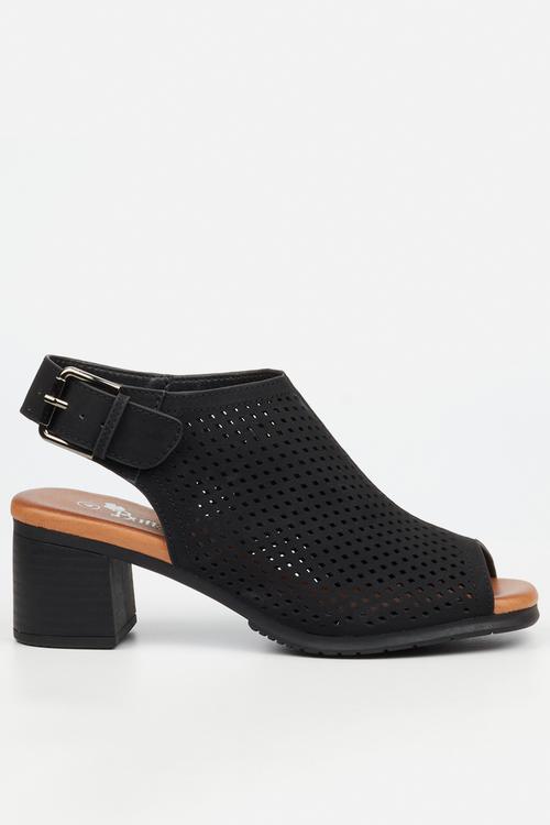 Indra 1 peep toe heel - black