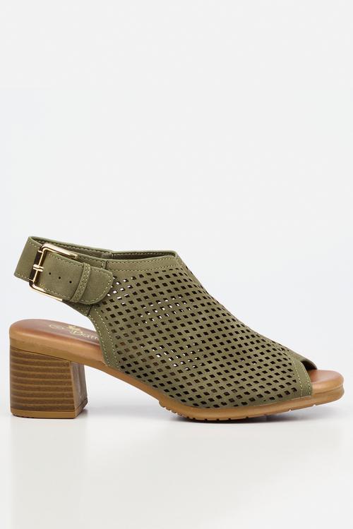 Indra 1 peep toe heel - olive