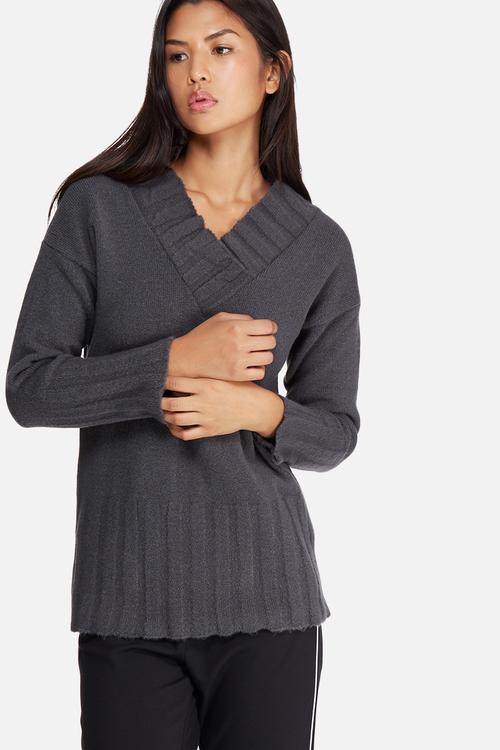 Soft touch slouchy v-neck knit