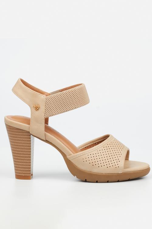 Raina 2 ankle strap heel - beige