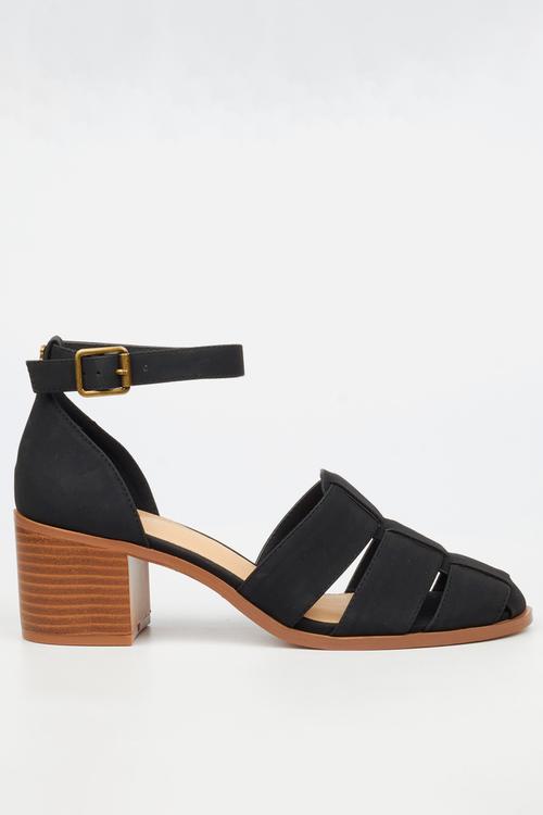 Wexley 2 ankle strap heel - black