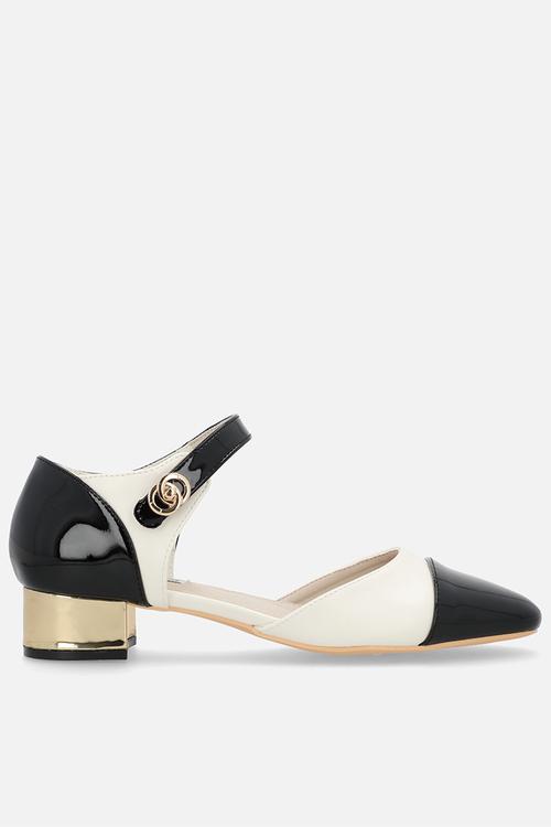 Ottoline ankle strap - off white/black