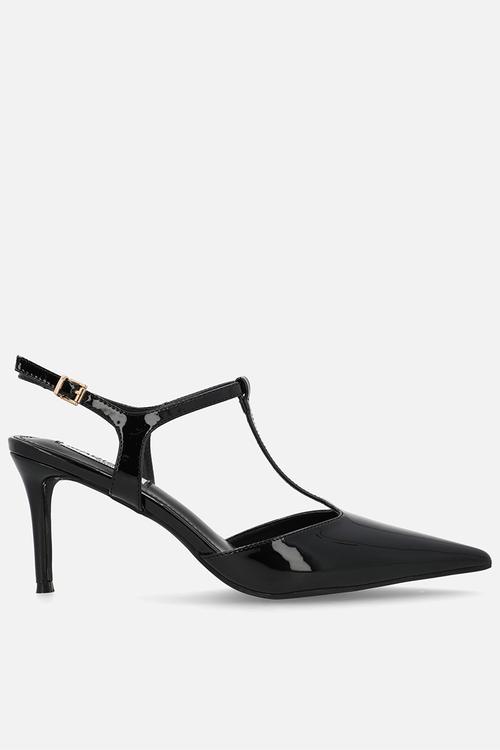 Quincy close toe slingback heel - black
