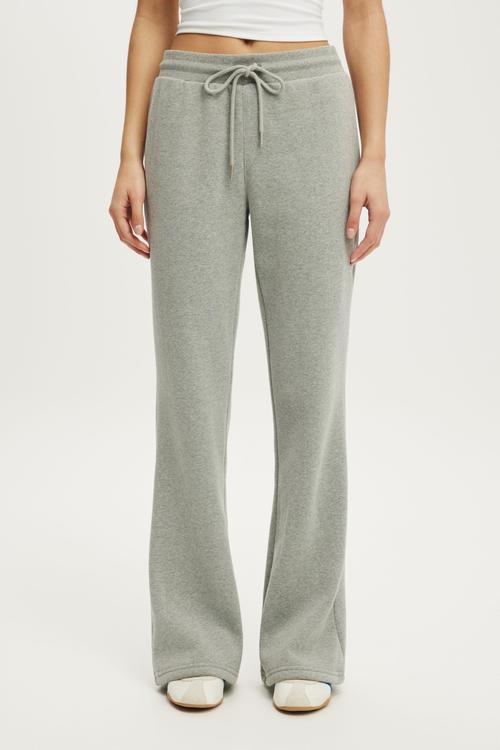Plush Bootleg Sweatpant - Mid Grey Marle