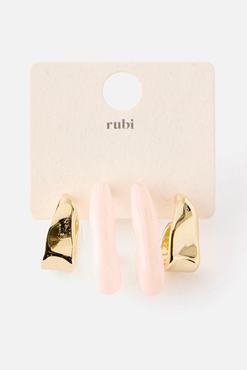 2Pk Mid Earring - Pink