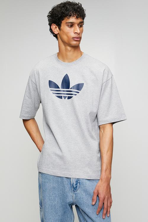 Trefoil    Tee  - Grey Heather/Indigo Blue