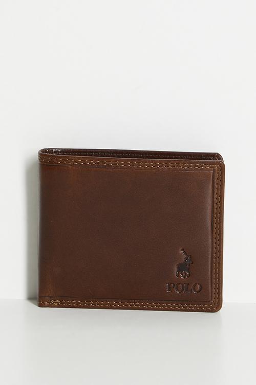 Bifold With Top Flap - Brown