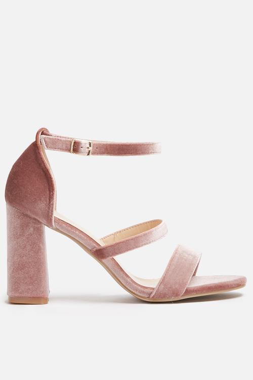 Velvet block heel