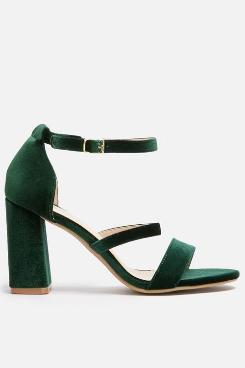 Velvet block heel