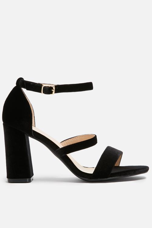 Velvet block heel