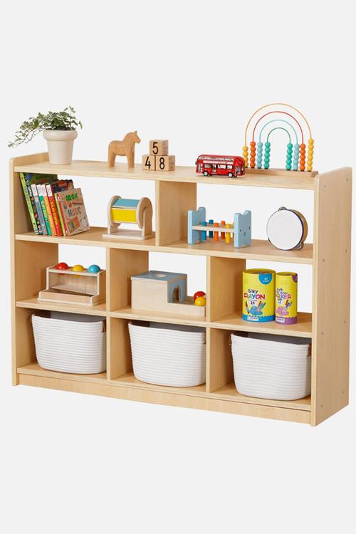 Wooden Shelf and Toy Storage for Kids Room: Open Plywood - neutral